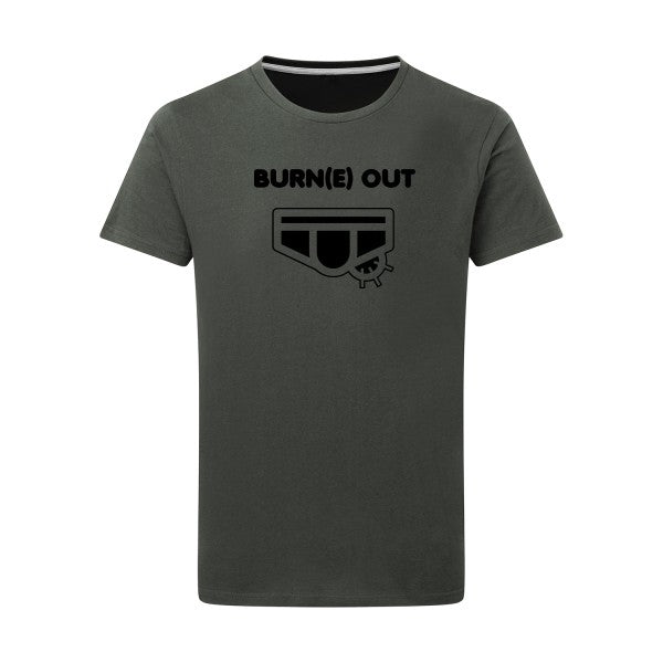 Burn(e) Out noir -Flex noir sur T-shirt SG  Charcoal  5XL