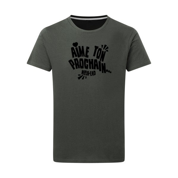 Aime ton prochain ! noir -Flex noir sur T-shirt SG  Charcoal  5XL