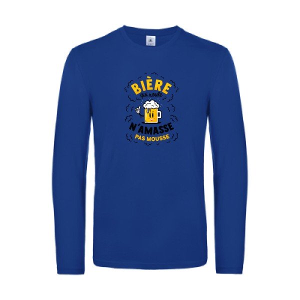 biere-qui-roule-t-shirt-manches-longues-original-humour -Royal Blue