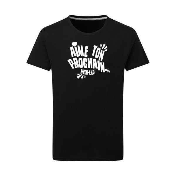 Aime ton prochain ! Blanc -Flex Blanc sur T-shirt SG  Dark Black  4XL