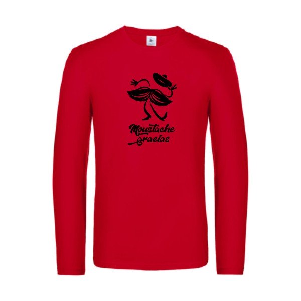 presqu spagnol - t shirt- manches- longues- original- humour- Red impression Face