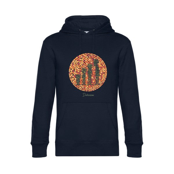 Daltonisme- Sweat à capuche original Navy Blue - RueDuTeeshirt