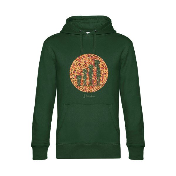 Daltonisme- Sweat à capuche original Bottle Green - RueDuTeeshirt