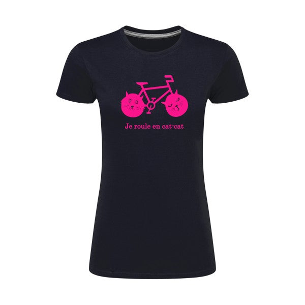 cat-cat bike | Rose Fluo |T shirt original femme|SG