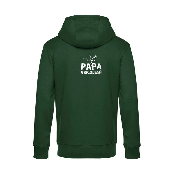 Papa-bricoleur sweat shirt original Bottle Green flex Blanc impression Dos