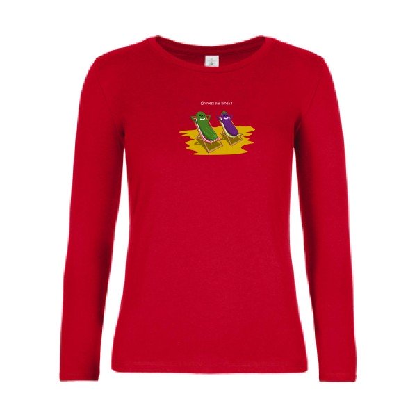 t-shirt lsl femme On-n-est-pas-bio-la-?-  Red flex 