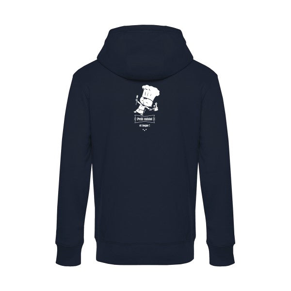 petit-cuistot sweat shirt original Navy Blue flex Blanc impression Dos
