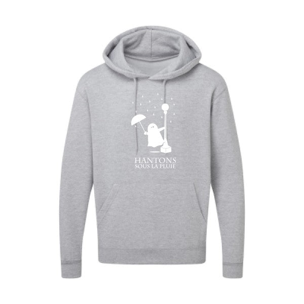 Hantons sous la pluie Blanc |Sweat capuche imprimé homme