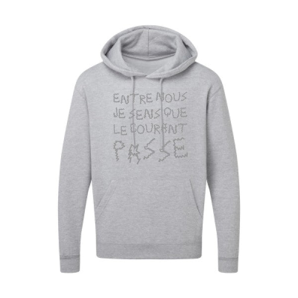 Entre nous, je sens que le courant passe ! |Sweat  capuche humoristique Gris 