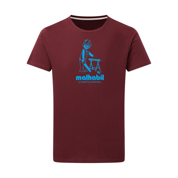 Malhabil... - Flex bleu clair Tshirt original Burgundy  2XL