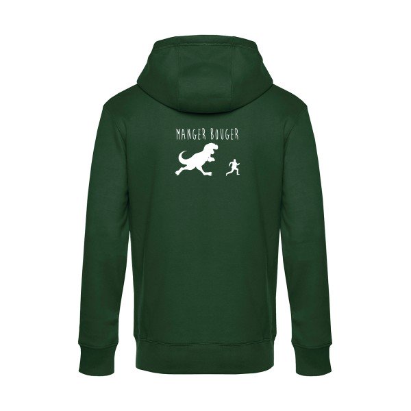 MANGER-BOUGER sweat shirt original Bottle Green flex Blanc impression Dos