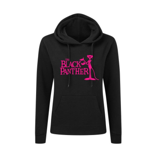 The black panther Rose Fluo |Sweat original à capuche Femme