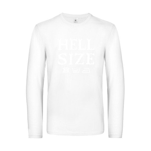 hell size  - t shirt- manches- longues- original- humour- White impression Face