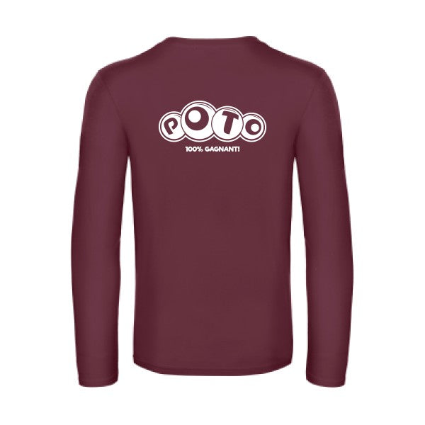 poto - t shirt- manches- longues- original- humour- Burgundy impression Dos
