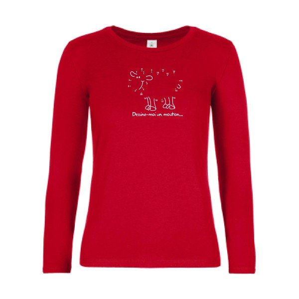 t-shirt lsl femme Dessine-moi-un-mouton Red flex blanc