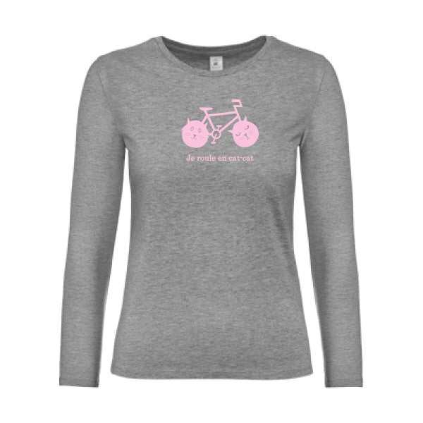 t-shirt lsl femme cat-cat-bike Sport Grey flex Rose