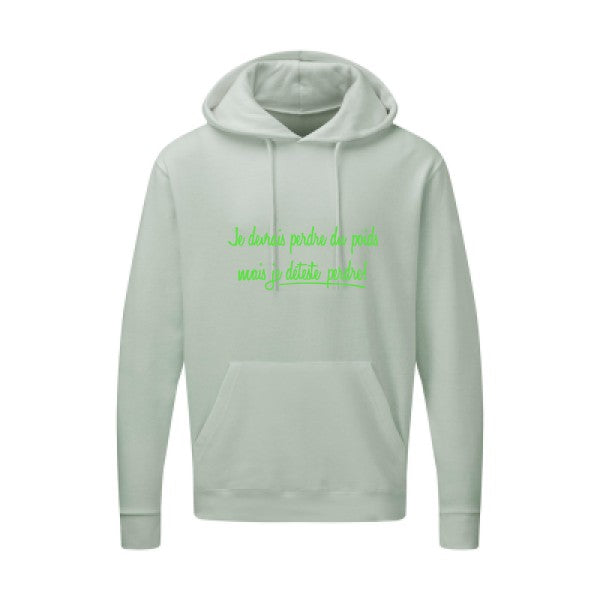 Né pour gagner Vert fluo |Sweat capuche imprimé homme