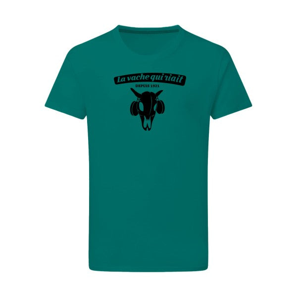 vache qui riait noir -Flex noir sur T-shirt SG  Emerald Green  2XL