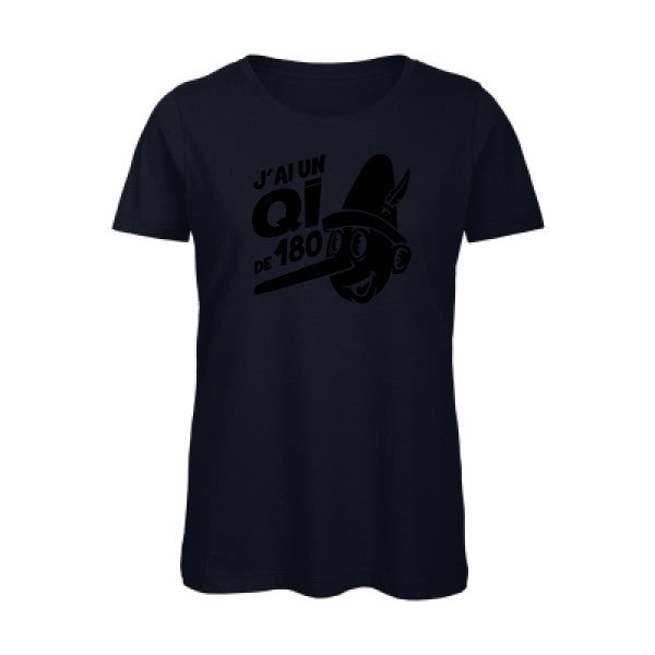 T shirt humour bio femme   femme bio|Quotient intellectuel Noir 