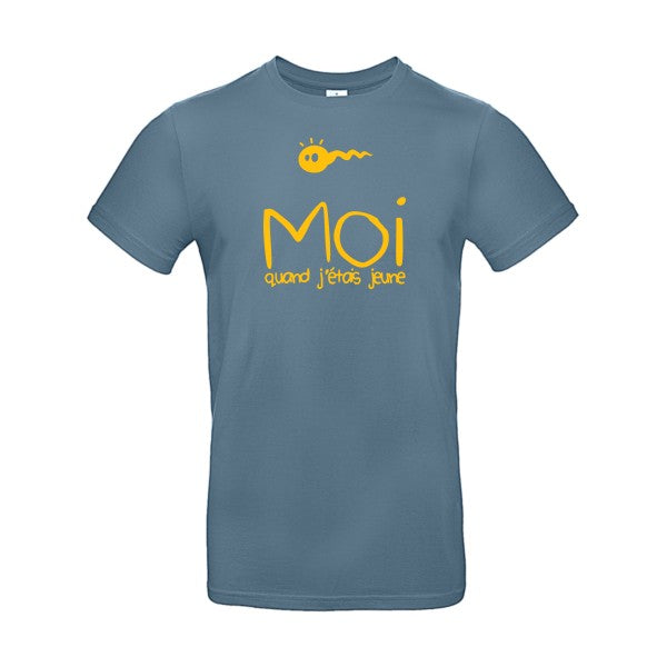 Moi, quand j'étais jeuneFlex jaune or - E190 T-shirt|Stone Blue||2XL