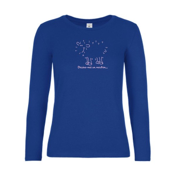 t-shirt lsl femme Dessine-moi-un-mouton Royal Blue flex Rose