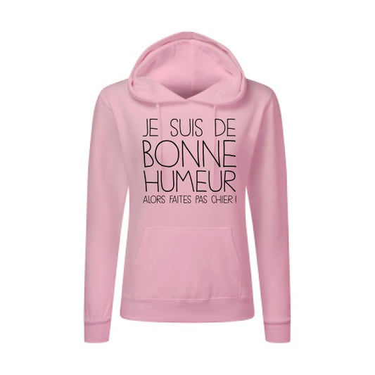 BONNE HUMEUR Noir |Sweat original à capuche Femme