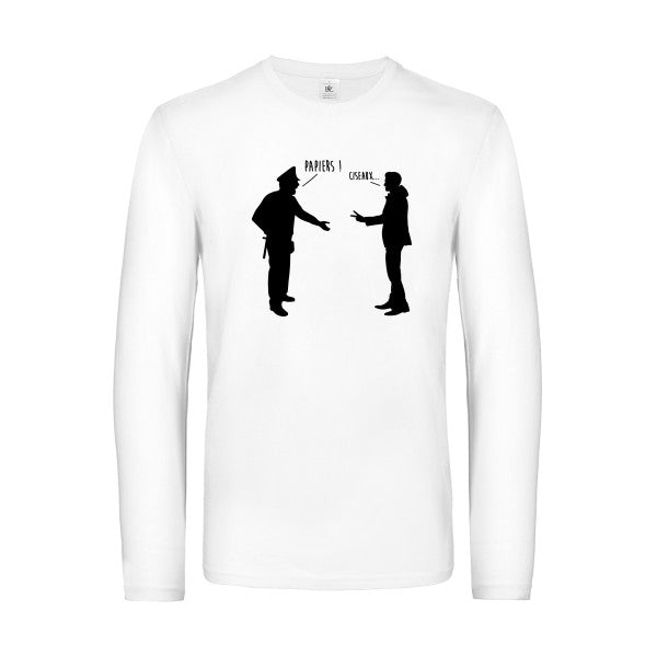 chifoumi - t shirt- manches- longues- original- humour- White impression Face