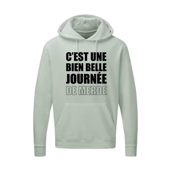 Journée de m... Noir |Sweat capuche imprimé homme