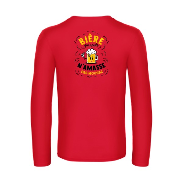 biere-qui-roule-t-shirt-manches-longues-original-humour -Red