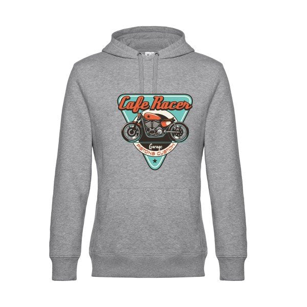 CAFE-RACER- Sweat à capuche original Heather Grey - RueDuTeeshirt