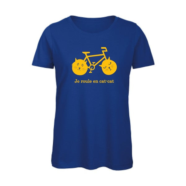 T shirt humour bio femme   femme bio|cat-cat bike jaune Or 