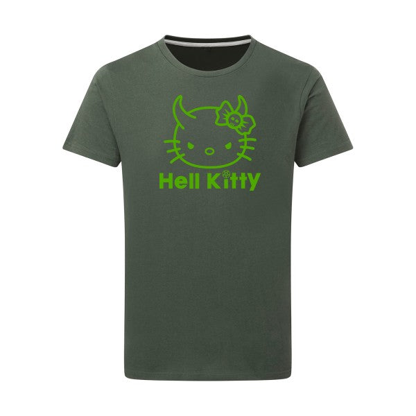 Hell Kitty vert pomme -Flex vert pomme sur T-shirt SG  Thyme  2XL