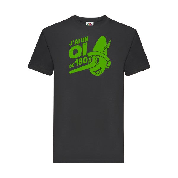 T-shirt|Quotient intellectuel |Vert pomme|Fruit of the loom 205  G