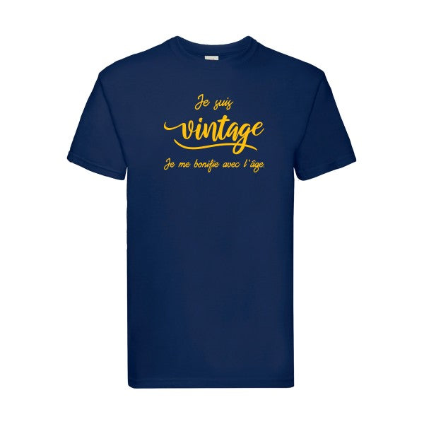 T-shirt|Je suis vintage  |flex jaune Or| Fruit of the loom 205 g 