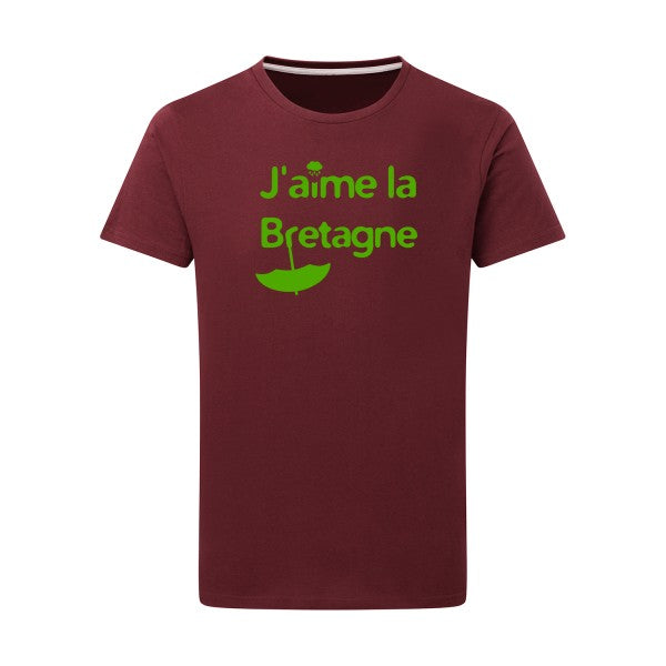 J'aime la Bretagne - Flex Vert pomme Tshirt original Burgundy  2XL