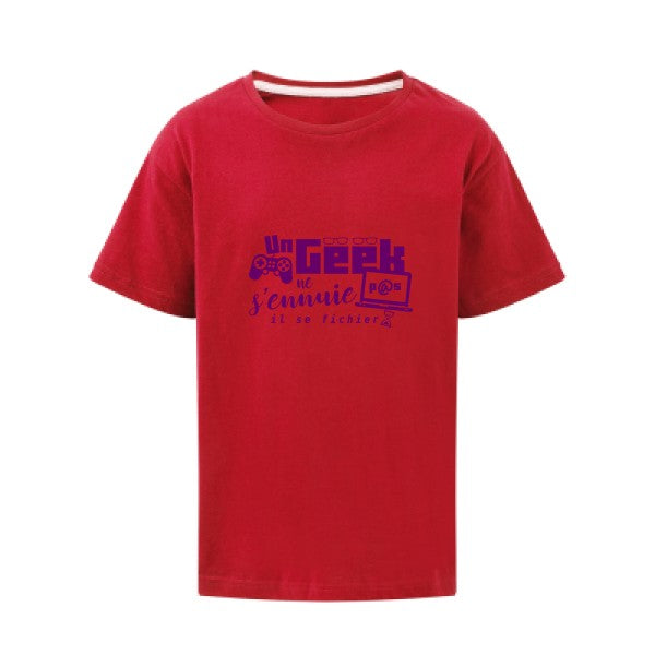 Un geek ne s'ennuie pas Flex Violet SG - Kids T-shirt enfant Red Taille 152 (11-12/2XL)