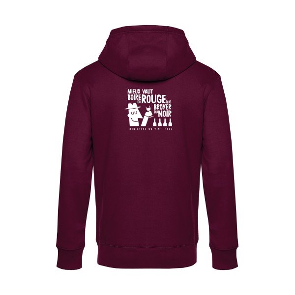 Mieux-vaut sweat shirt original Burgundy flex Blanc impression Dos