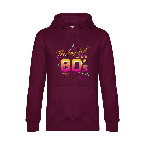 annee-80s- Sweat à capuche original Burgundy - RueDuTeeshirt