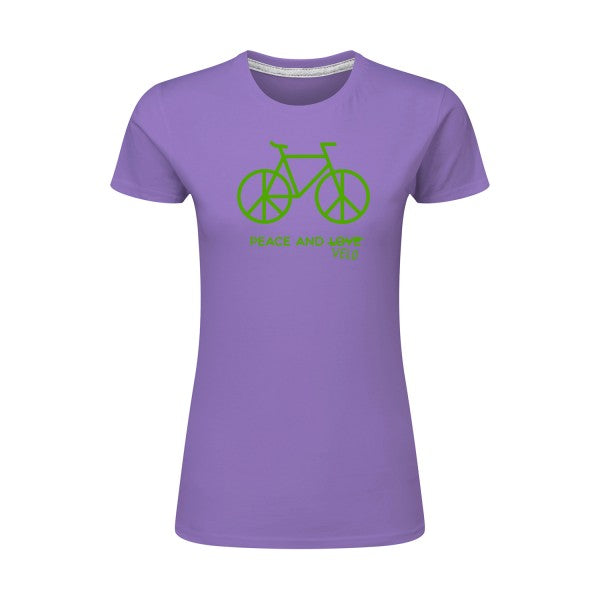 Peace and vélo Vert pomme |T shirt original femme|SG