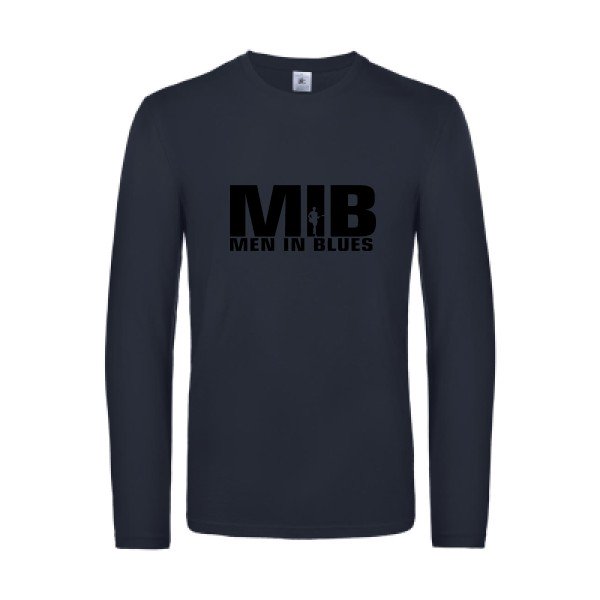 men in blues - t shirt- manches- longues- original- humour- Navy impression Face