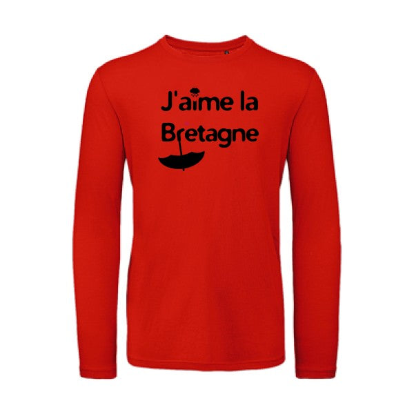 J'aime la Bretagne Noir |T-shirt bio manches longues