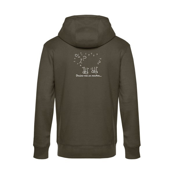 Dessine-moi-un-mouton sweat shirt original Khaki flex Blanc impression Dos