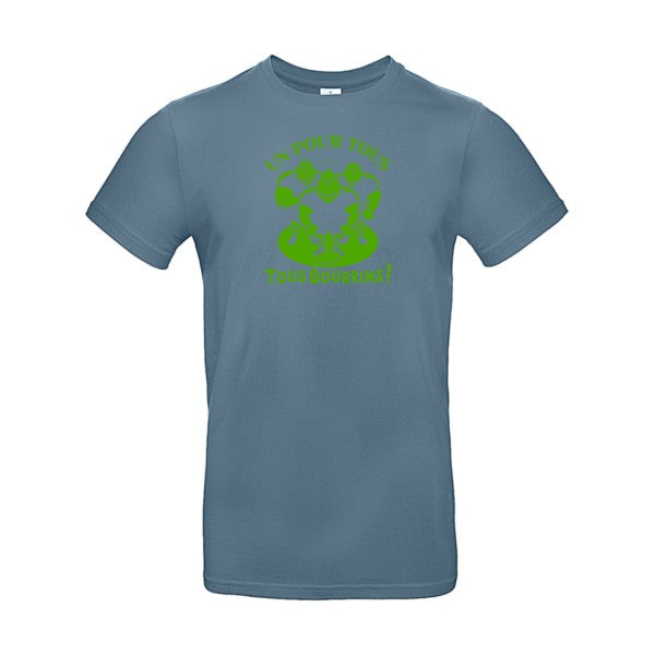 Un pour tous, Tous bourrins ! flex Vert pomme B&C - E190 T-shirt|Stone Blue||2XL