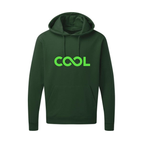 Infiniment cool Vert fluo |Sweat capuche imprimé homme