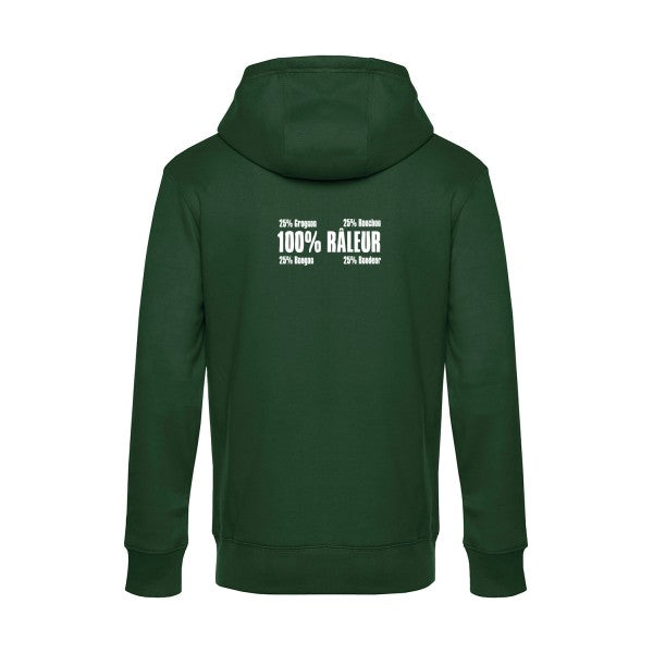 Raleur sweat shirt original Bottle Green flex Blanc impression Dos