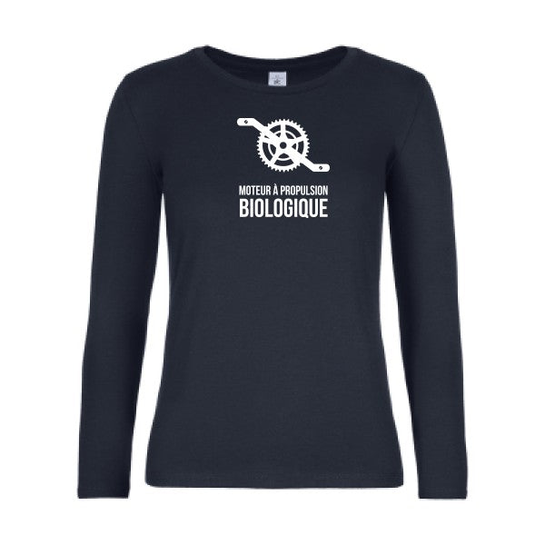 t-shirt lsl femme Cyclisme-&-ecologie Navy flex blanc