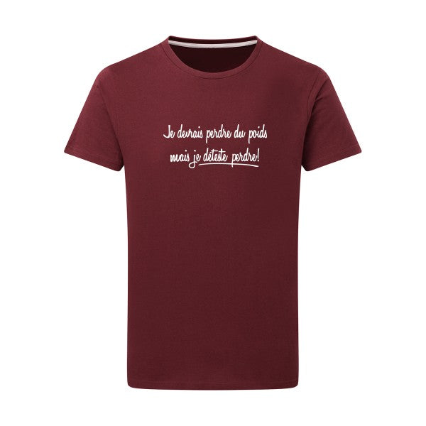 Né pour gagner Blanc -Flex Blanc sur T-shirt SG  Burgundy  2XL