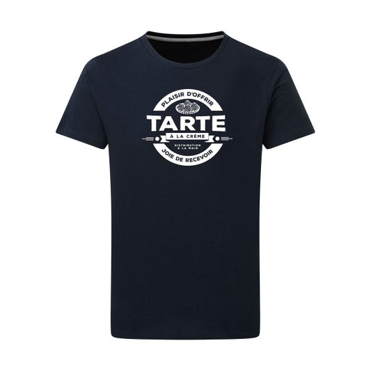 tarte à la crème Blanc -Flex Blanc sur T-shirt SG  Navy  5XL