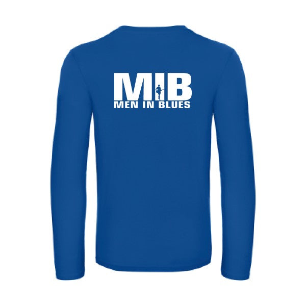 men in blues - t shirt- manches- longues- original- humour- Royal Blue impression Dos