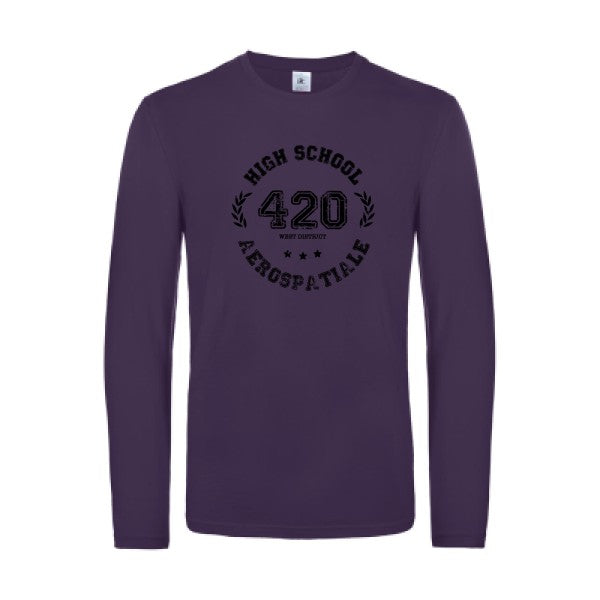 very high school - t shirt- manches- longues- original- humour- Urban Purple impression Face